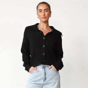 NWT Charcoal Clothing Keeley Knit Cardigan in Black - Size Small